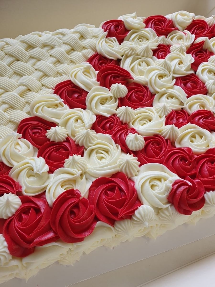 Rosepyntet gulrotkake, langpanne